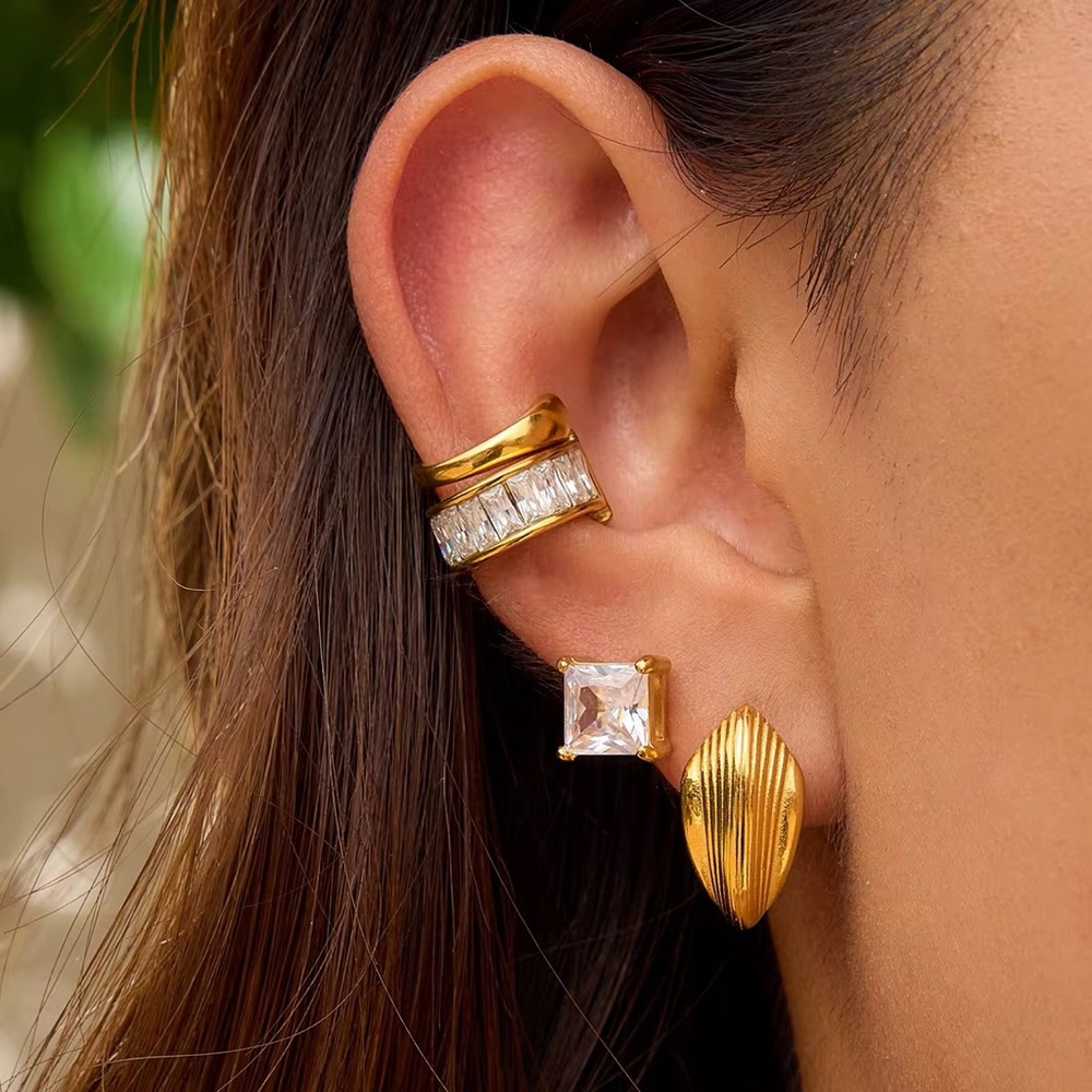 18K Gold Plated Cubic Zirconia Stud Earrings